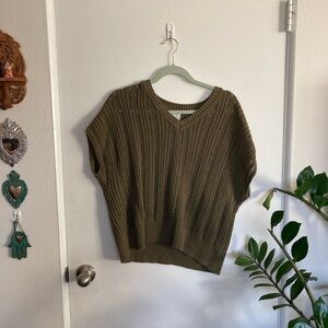 Joie V-Neck Sweater in Olive